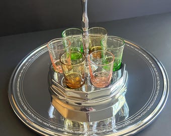Farberware Chrome caddy with shot glasses