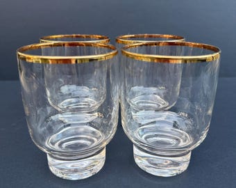 Gold rimmed whiskey glasses.. 1970’s… set of 4