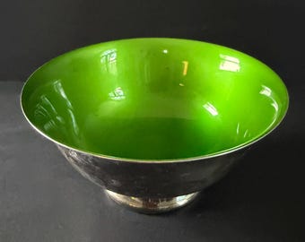 Reed and Barton green enamel bowl