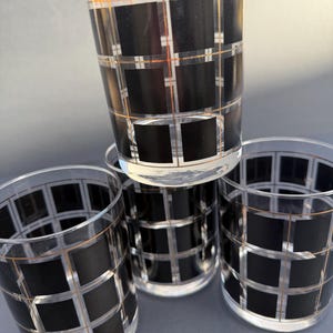 Vintage Black/gold Drinking Glasses - Etsy