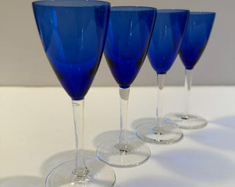 Cobalt blue cordial glasses.. set of 4
