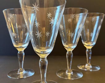 Atomic stars…V shaped cocktail/ wine glass.. set of 4