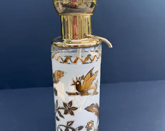 Vintage gold frosted pump liquor decanter