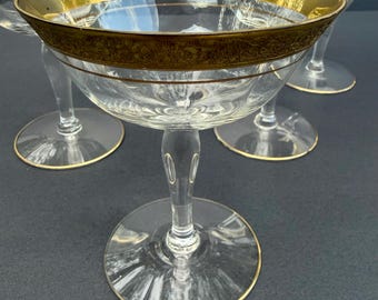 Gold rimmed cocktail coupes.. set of 4