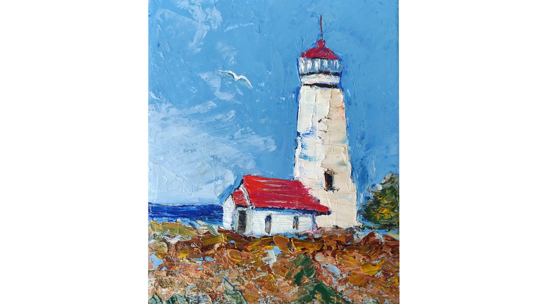 Lighthouse Painting Ireland Painting Irish Original Art Landscape