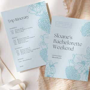 SLOANE Bachelorette Itinerary Template | Something Blue Classic Bachelorette Weekend Schedule | Bach Weekend Printable + Mobile Template