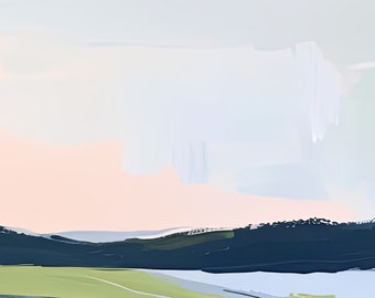 Impression de paysage minimaliste : art impressionniste abstrait (téléchargement numérique)