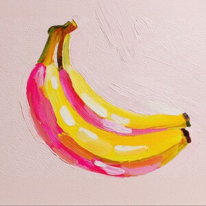 Pop Art Banana Digital Art Print | Bright Modern Kitchen Wall Art | Banana Painting | Digital Download | Instant Download | Printable Art
