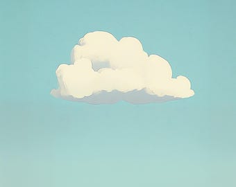 Minimalist Cloud Art Print | Modern Digital Wall Art for Home or Office | Cloud Wall Art | Instant Download | Printable Art | Digital Art