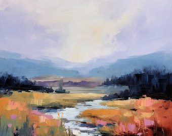 Abstract Landscape Art Print | Abstract Art | Impressionist Art | Abstract Print | Landscape Wall Art | Instant Download | Printable Art