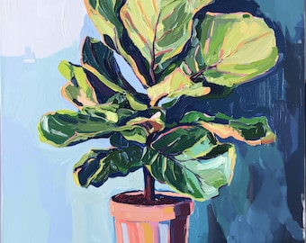 Fiddle Leaf-vijgenkunstprint: modern botanisch interieur (digitale download)
