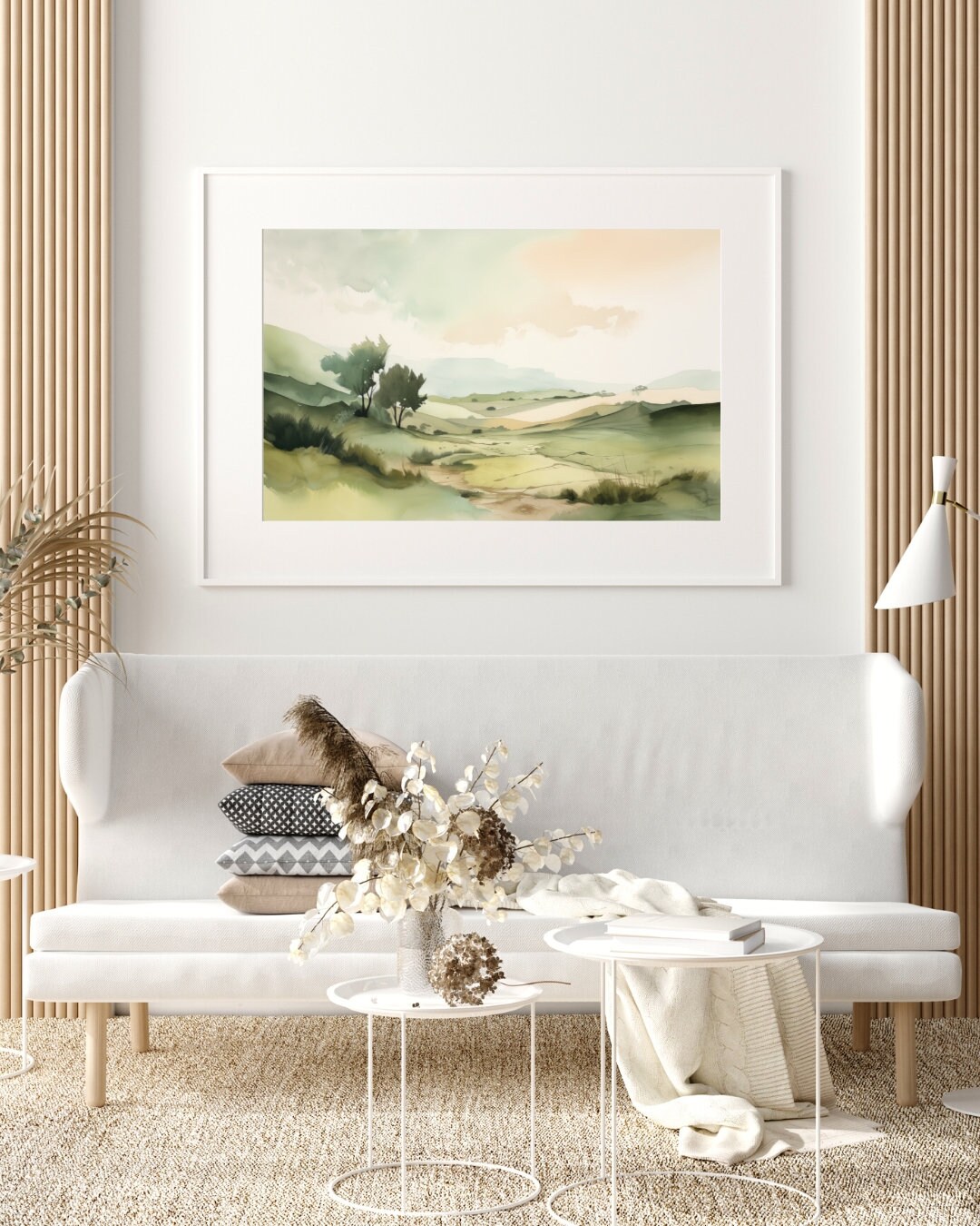 Watercolor Countryside Landscape Art Print (digital Download) - Etsy