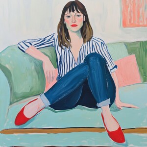Modern Woman Portrait Art Print | Bold Figurative Painting | Contemporary Wall Decor | Instant Download | Printable Art | Digital Art