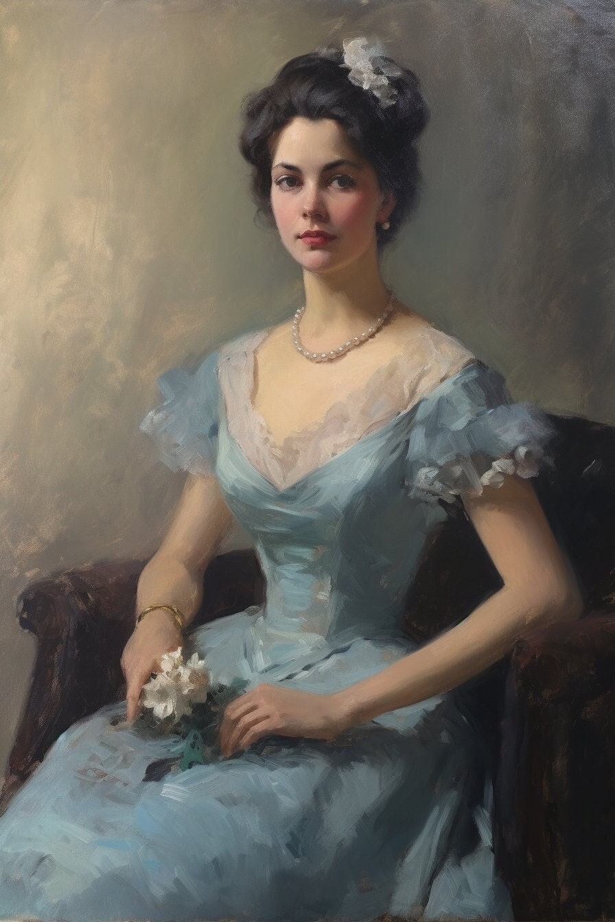 Antique Portrait Antique Oil Painting Vintage Oil Painting Oil Portrait 