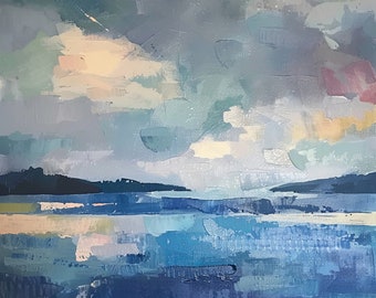 Abstract Seascape Art Print: Impressionist Ocean Painting (Digital Art)