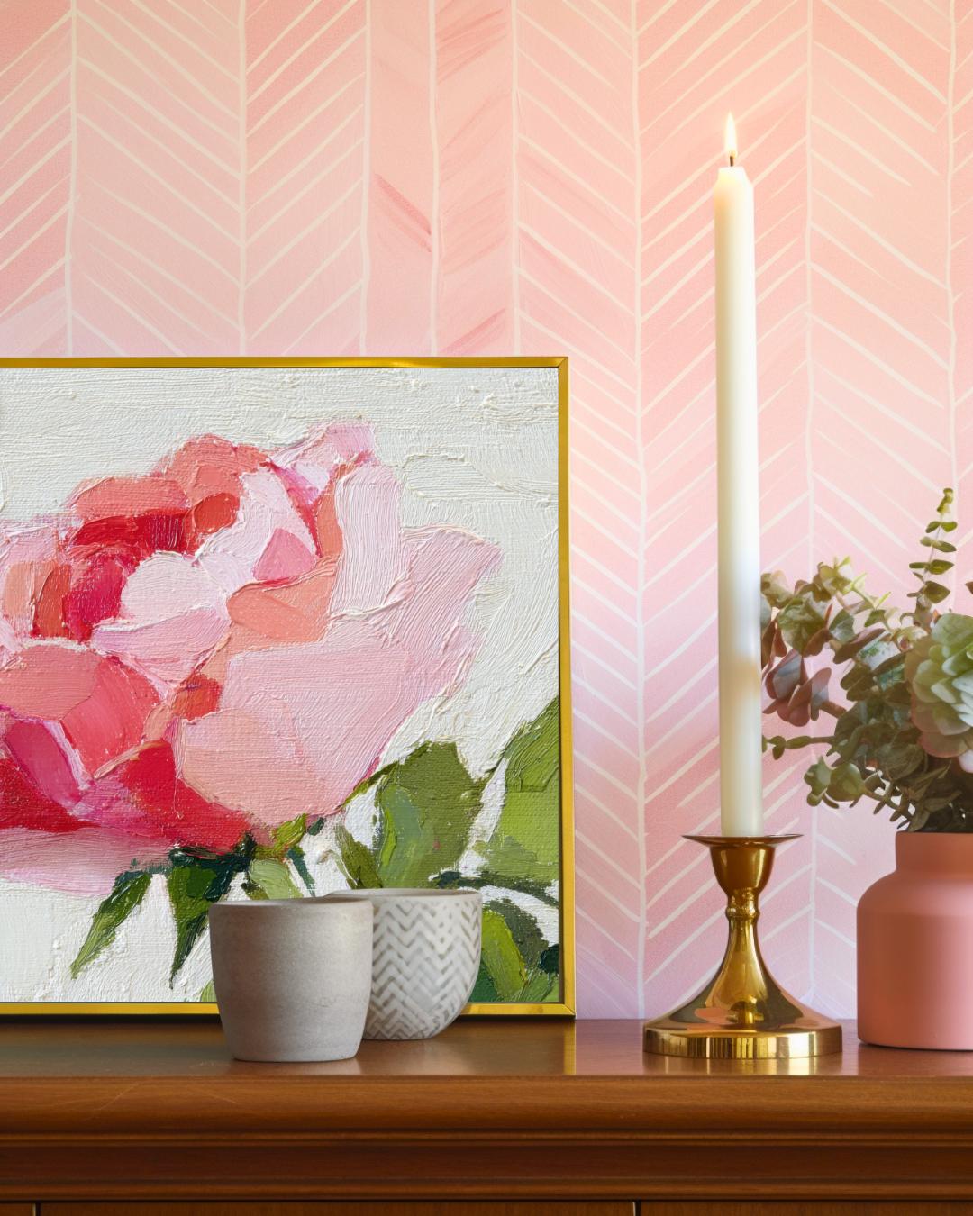 Pink Rose Painting Art Print: Romantic Floral Wall Decor (digital ...