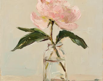 Peony Floral Print: Minimalist Botanical Wall Art (Digital Download)