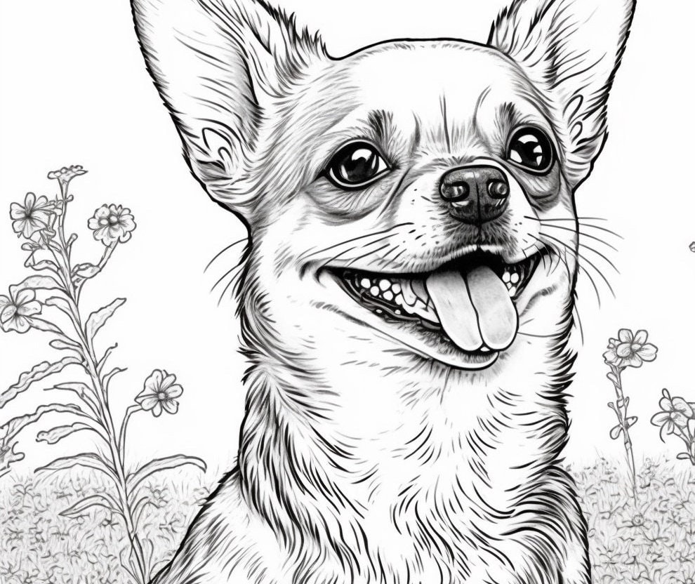 10 Cute Chihuahua Dogs Coloring Pages Funny Printable Dog - Etsy