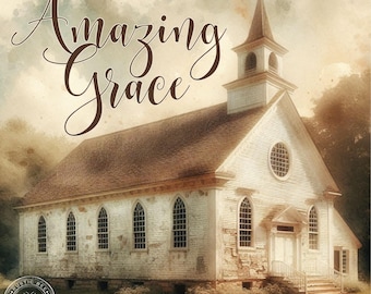 3 m² inspirerende Amazing Grace vintage kerk 8,5 x 8,5 inch downloadbare afdrukbare