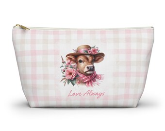 Accessory Pouch: Love Always Dressed Up Cow Buffalo Check Design