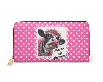 Pucker Up Buttercup-portemonnee | Portemonnee grappige koe