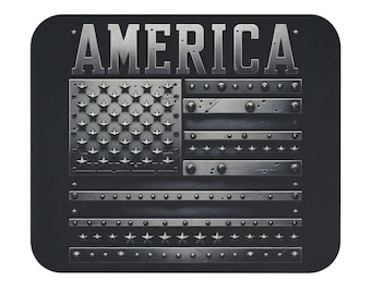 Muismat met metalen vlag Amerika - bureaumat patriottische staaltextuur