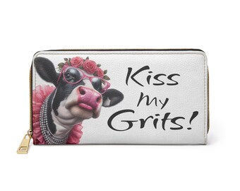 Kiss My Grits-portemonnee | Portemonnee grappige koe