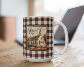 Amazing Grace-mok | Rustiek boerencadeau cadeau (15 oz)