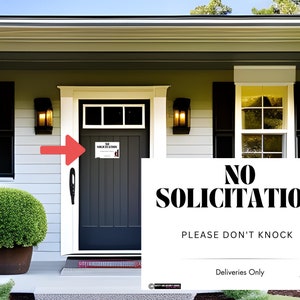 No Soliciting Sign, Printable Digital Download, Dont Knock Front Door Decor Modern Minimalist Entryway Home Privacy Sign