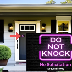 No Soliciting Sign Printable Don’t Knock Door Sign | Digital Download Entryway Decor | Home Privacy and Security Sign