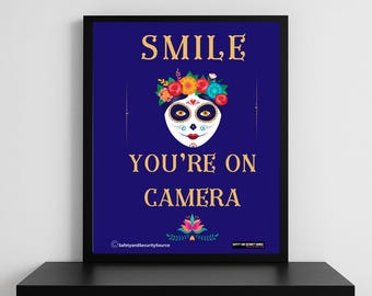 Smile You Are on Camera Warning Sign Digital Download