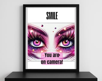 Smile You're On Camera Sign • Stylish Security Poster (Printable Digital Download)