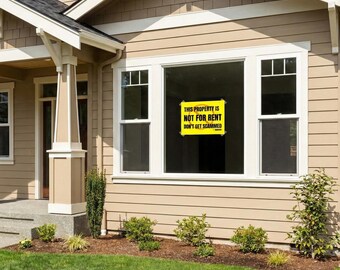 This Property Is Not for Rent Sign Printable Rental Scam Warning Prevent Fake Rental Listings Landlord Property Manager Safety Sign