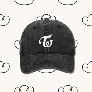 Vintage cap with Embroidery : &#39;Twice&#39; Edition | Embroidered Kpop Hat &quot;Twice&quot; | Kpop Merch