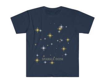 sparkle the day, carpe diem, never too old to sparkle, easy wear work out t, positive attitude, mental health, magic is real