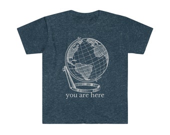 globe t, home planet, know your place, clean house, reduce reuse recycle, earth firster, x marks the spot, you are here