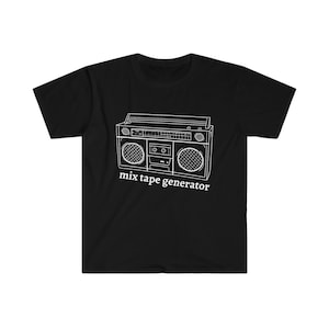 80&#39;s kids, gen x, boombox T, mix tapes, press play & record, cassettes, old school , radios, blank tapes, rewind casual friday, soft cottonT