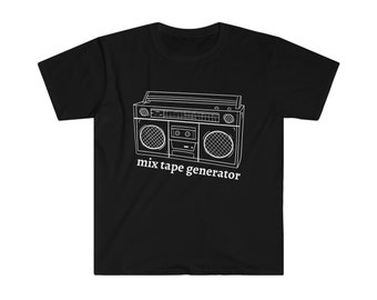 80's kids, gen x, boombox T, mix tapes, press play & record, cassettes, old school , radios, blank tapes, rewind casual friday, soft cottonT