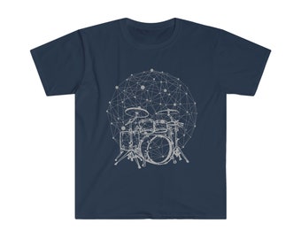 drums and drumming are geometryPhysicsMathMusic, fundi is life, drums=magic music is life gigwear casualFriday easyWear GoWearSoftT-Shirt