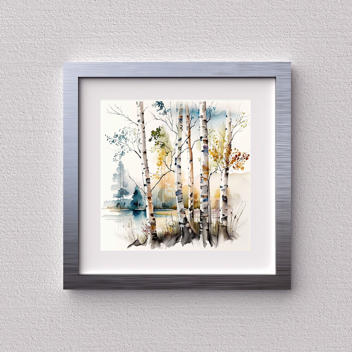 Digital Watercolor Birch Tree Paintings Digital Print - Etsy