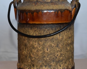 Vaso/brocca in ceramica con smalto Fat Lava, anni '70
