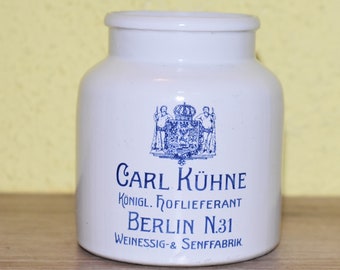 alter Senftopf von Carl Kühne Berlin Königlicher Hoflieferant