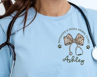 Custom Vet Tech Shirt, Personalized Animal Hospital Tshirt, Graduation Gift for Vet Student, Gift Vet Tech Week, Veterinary Assistant Tee