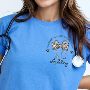 Custom Vet Clinic Shirt, Personalized Vet Tech Shirt, Animal Hospital Tshirt, Gift for Vet Student, Vet Tech Week Gift, Veterinary Tech Tee