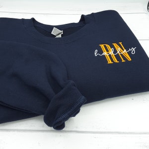 Custom Registered Nurse Sweatshirt, Personalized RN Sweater, Nurse Sweatshirt, Nurse Graduation Gift, Nurse Appreciation, Embroidered Nurse