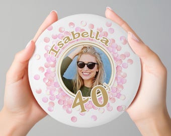 Personalised Birthday Badge, Custom Badge, Milestone Birthday Gift ...