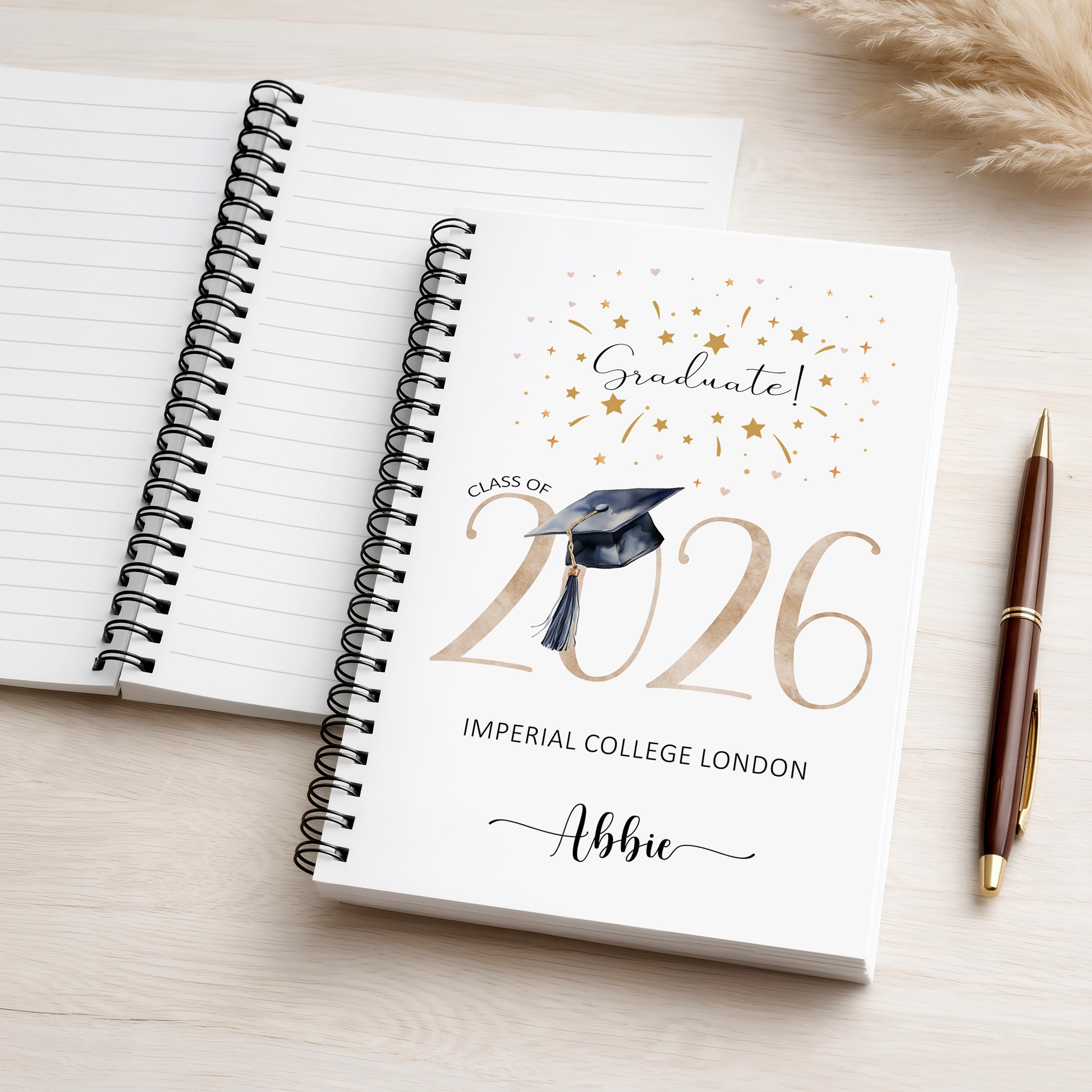 Graduation Scroll Notebook Graduation Notebook | Graduation Gift | Personalised A5 A4 Graduation ...