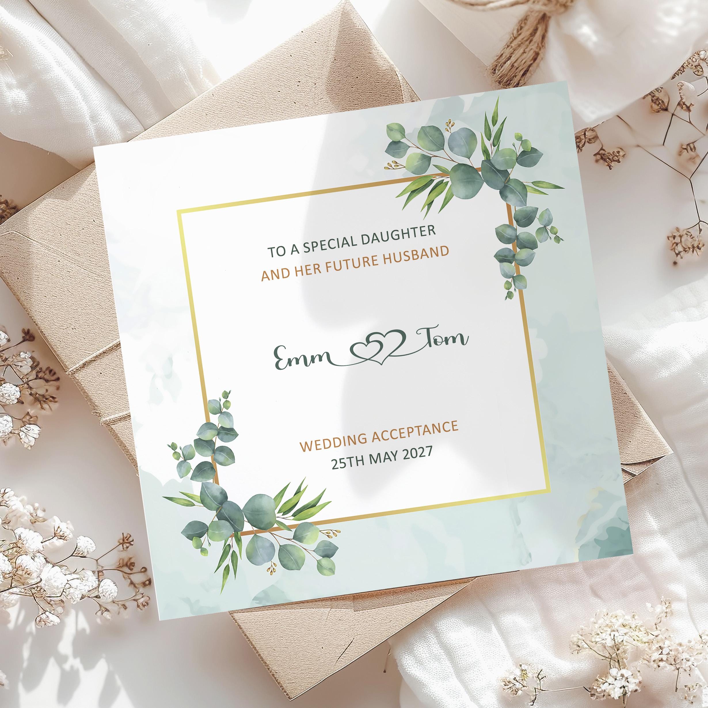 Champagne Flutes Wedding Acceptance Card Can Be Personalised | UK - View #6