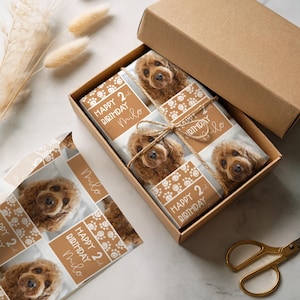 Personalised Dog Birthday Wrapping Paper | Pet Custom Photo Image Gift Wrap | Wrapping Paper For Dog | Any Animal Photograph Upload BD174