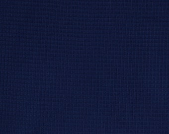 Navy Cotton Waffle Pique Fabric: Honeycomb Weave, Baby Items